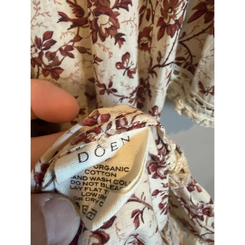 Doen Dress Songbird Toile Floral Lace Victorian Belted Designer Retro S No Belt - Picture 3 of 5